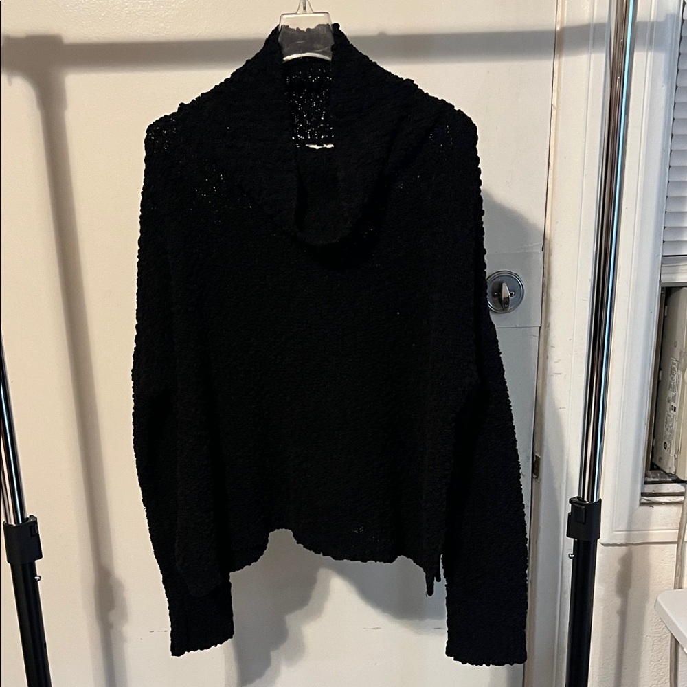Elegant Black Cowl Neck Sweater for Women